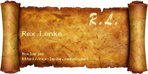 Rex Lenke névjegykártya